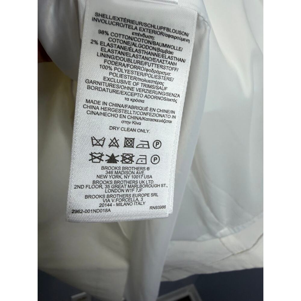 Brooks Brothers Shift White Mini Dress Embellished Jewel Neckline Elegant Sz 14 - Picture 12 of 13